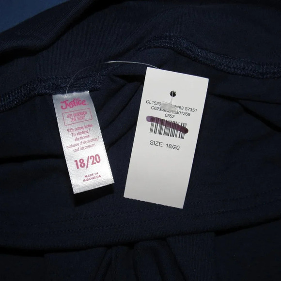 NWT JUSTICE Crop Blue Pull-On Pants Kids Size 18/20 - Picture 4 of 4